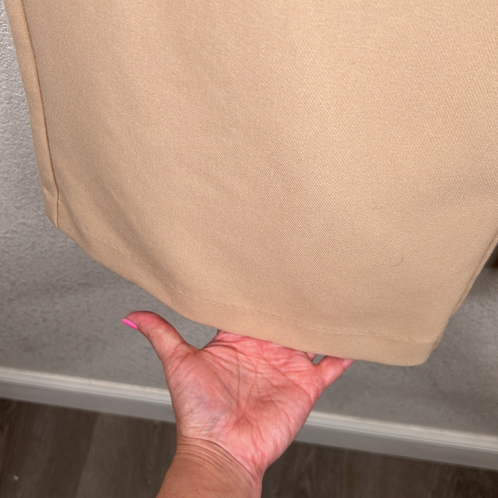 Abercrombie & Fitch Tan Pleated Wide Leg with Pockets Dress Pants Size Large - Picture 4 of 9